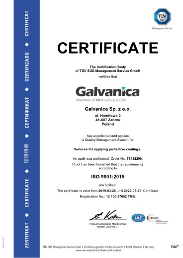 GALVANICA ISO 9001